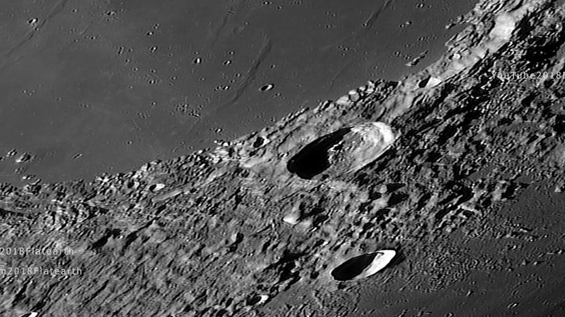 The Moon through Telescope 4k What are the tracks that stretch for hundreds of miles   2018Flatearth